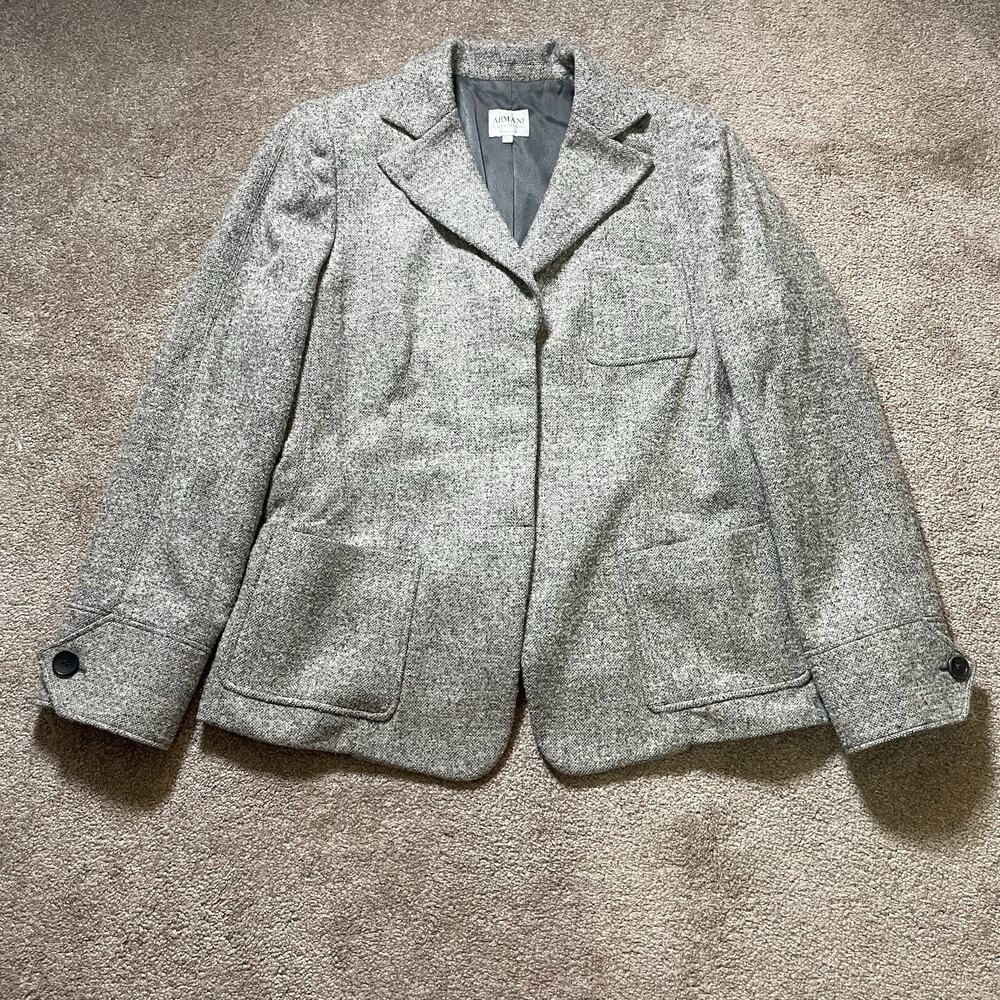 armani collezioni jacket Women’s Virgin Wool 14 Antinea Srl Gray Coat